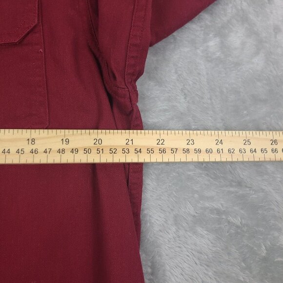 Wrangler Mens MediumLong Sleeve Button Up‎ Shirt Red Cotton - Picture 5 of 7